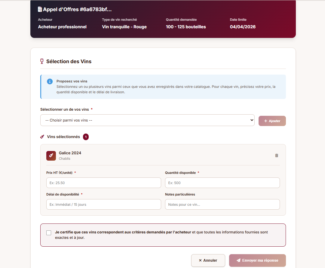 Soumission appel d'offres