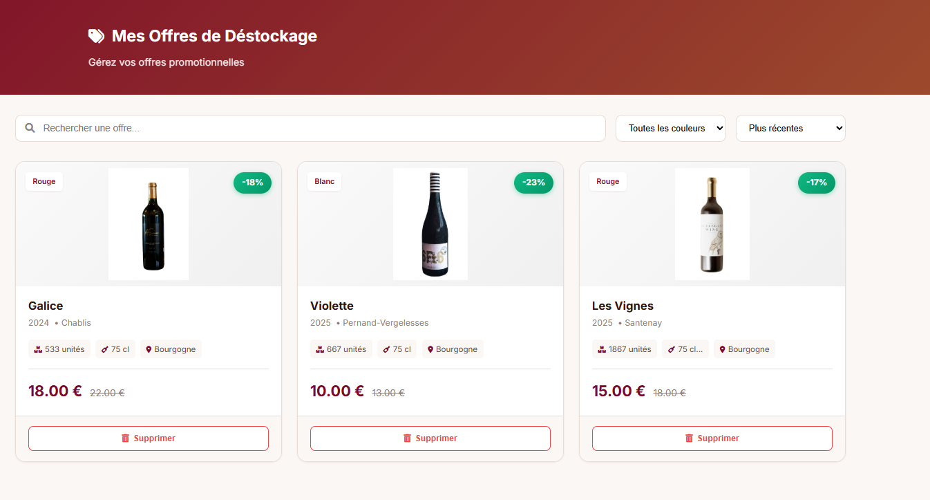 Gestion lots destockage